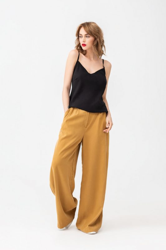 Palazzo trousers camel, by Mihaela Glavan