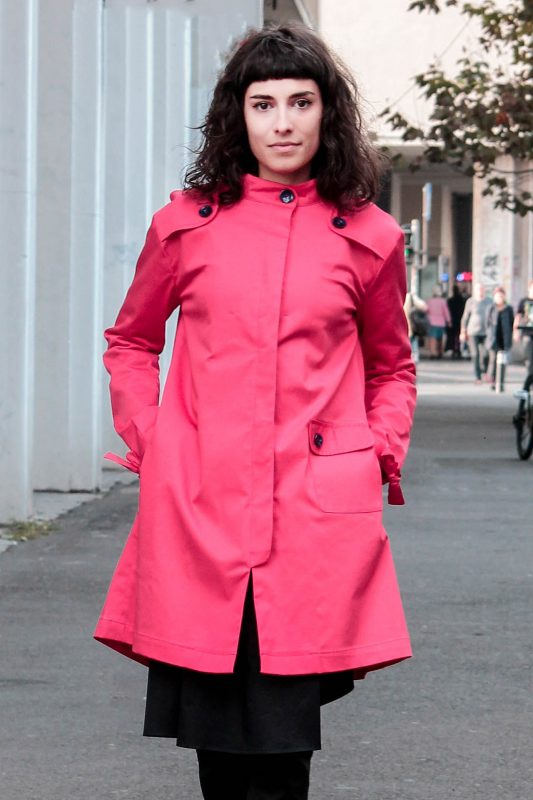 Trench cotton raspberry