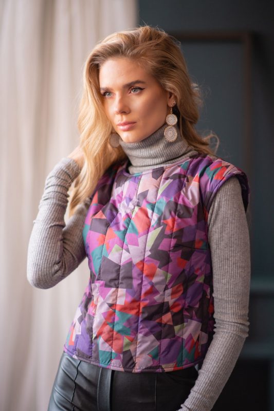 REVERSIBLE Cubist QUILTED VEST