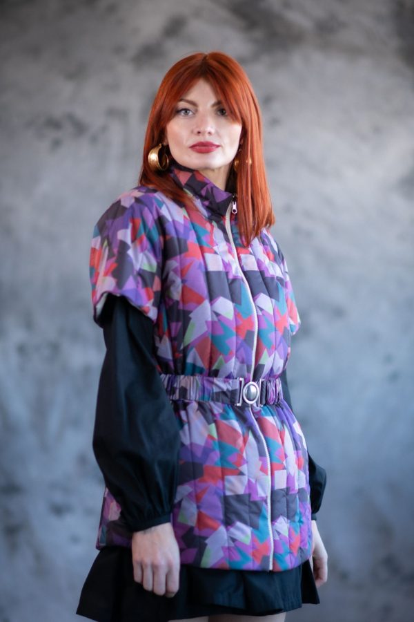 Spring autumn reversible quilted jacket